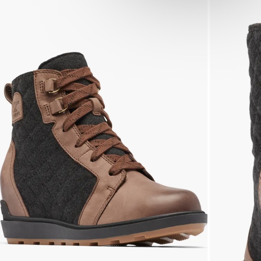 Sorel Evie II Wedge Bootie Tobacco Black